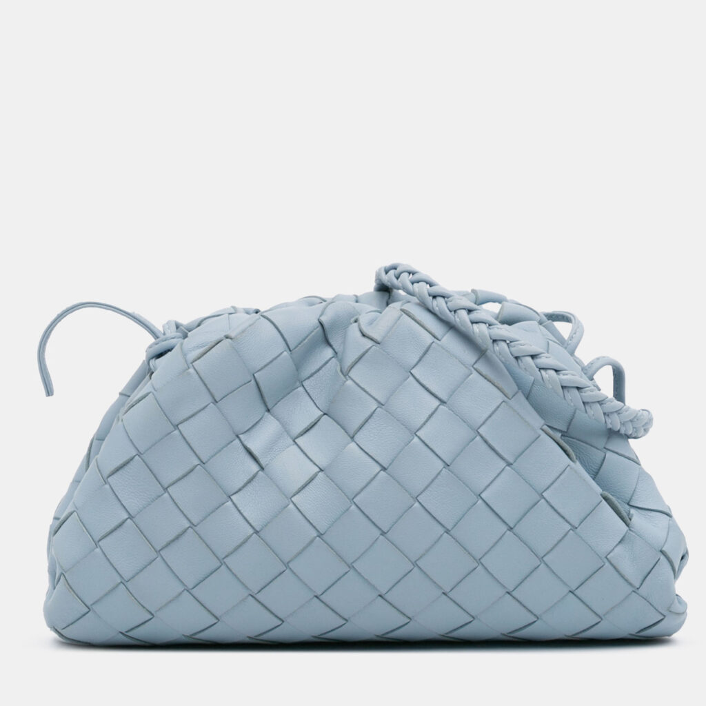 Bottega Veneta Blue Nappa Intrecciato The Mini Pouch Crossbody