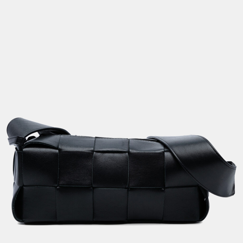 Bottega Veneta Black Small Lambskin Intrecciato Brick Cassette