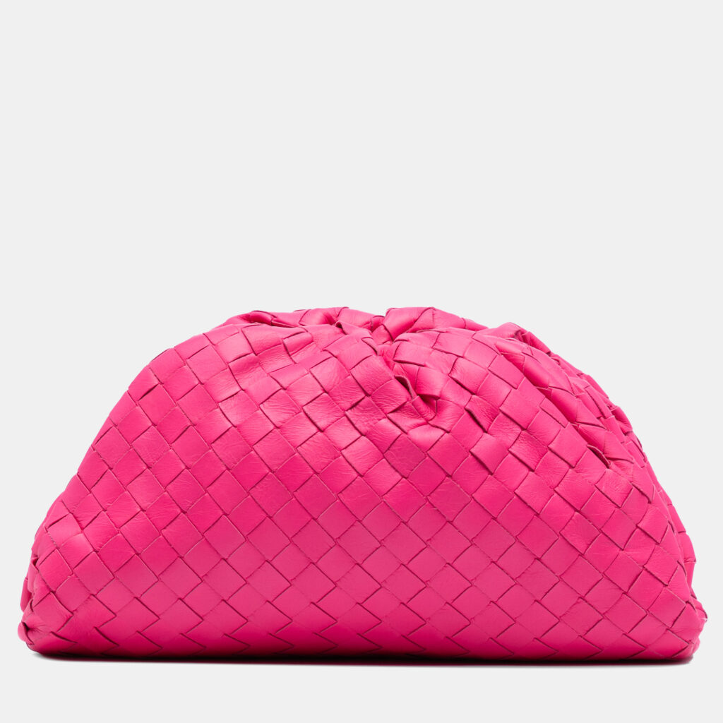 Bottega Veneta Pink Nappa Intrecciato The Mini Pouch Bottega Veneta Pink Nappa Intrecciato The Mini Pouch