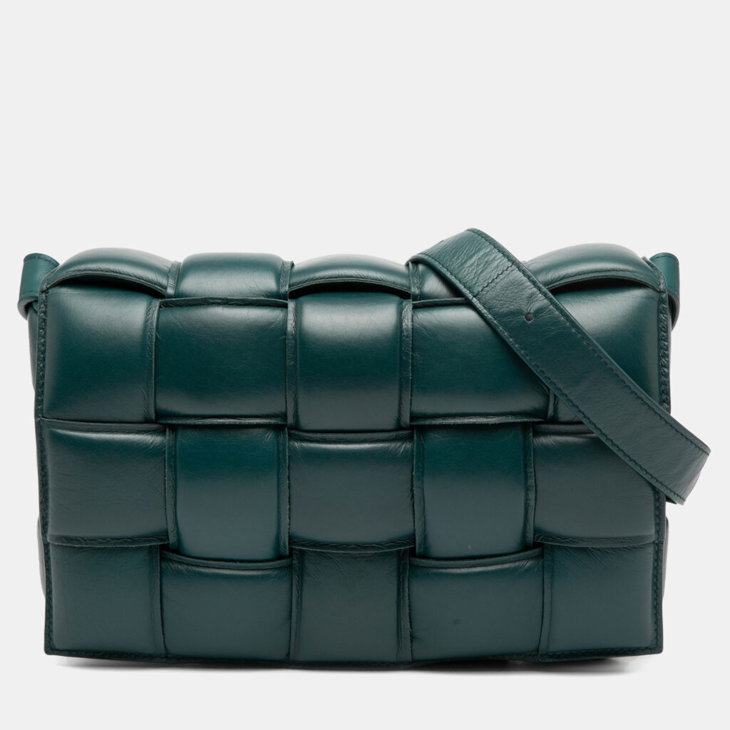 Bottega Veneta Green Nappa Intrecciato Padded Cassette Crossbody