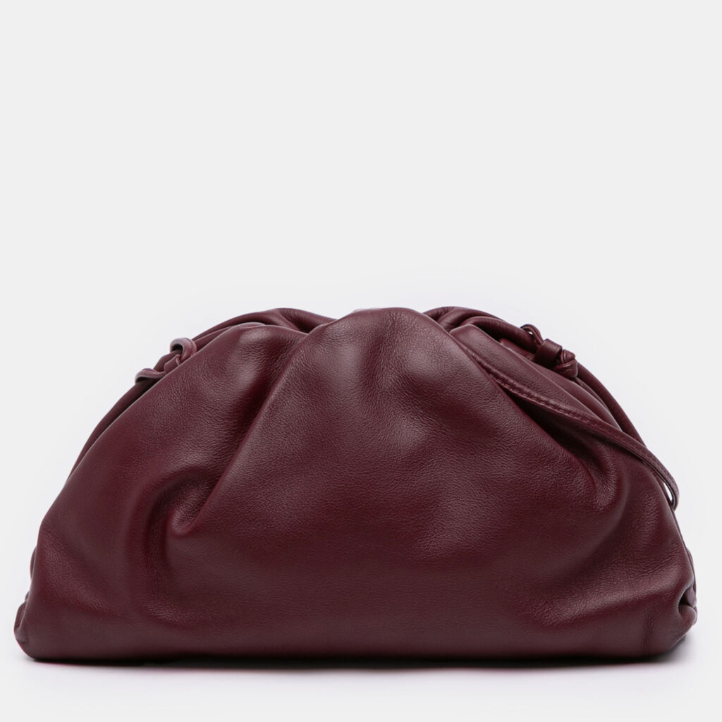Bottega Veneta Burgundy Lambskin The Mini Pouch Crossbody Bottega Veneta Burgundy Lambskin The Mini Pouch Crossbody
