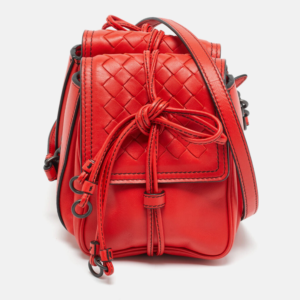 Bottega Veneta Red Intrecciato Leather Double Sided Crossbody Bag Bottega Veneta Red Intrecciato Leather Double Sided Crossbody Bag
