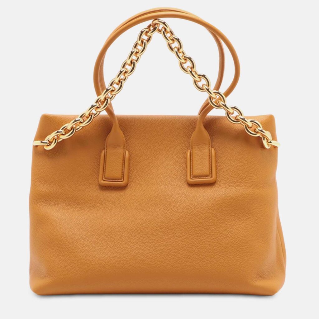 luxury-women-bottega-veneta-used-handbags-p1239891-004.jpg Bottega Veneta Orange Grained Calfskin Saint Germain Tote