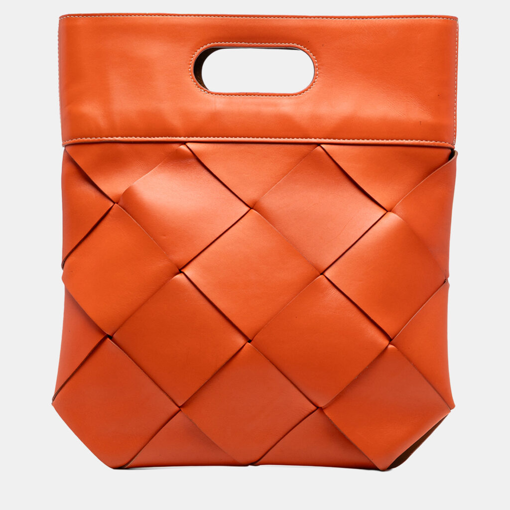 Bottega Veneta Orange Small French Calfskin Slip Tote Bottega Veneta Orange Small French Calfskin Slip Tote