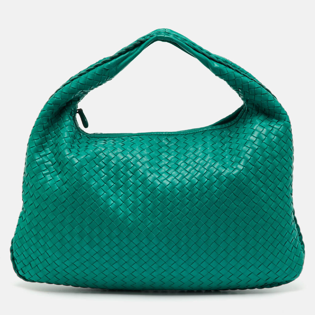 Bottega Veneta Teal Green Intrecciato Leather Veneta Hobo Bottega Veneta Teal Green Intrecciato Leather Veneta Hobo