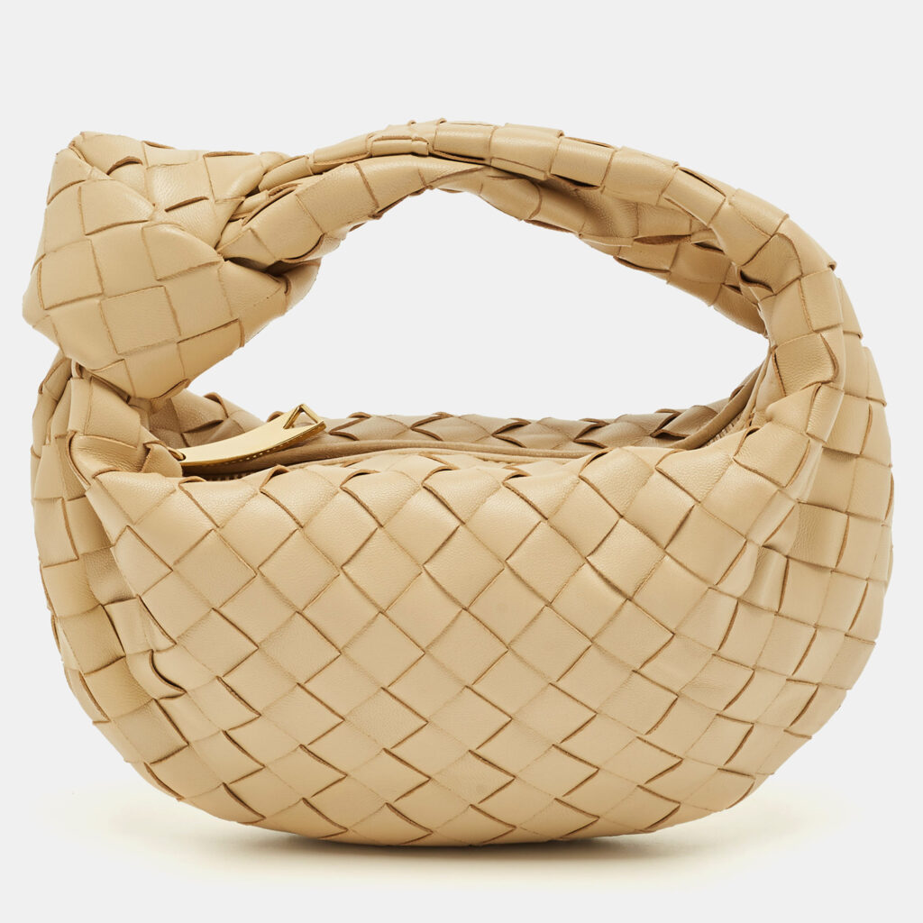 Bottega Veneta Beige Intrecciato Leather Mini Jodie Hobo Bottega Veneta Beige Intrecciato Leather Mini Jodie Hobo