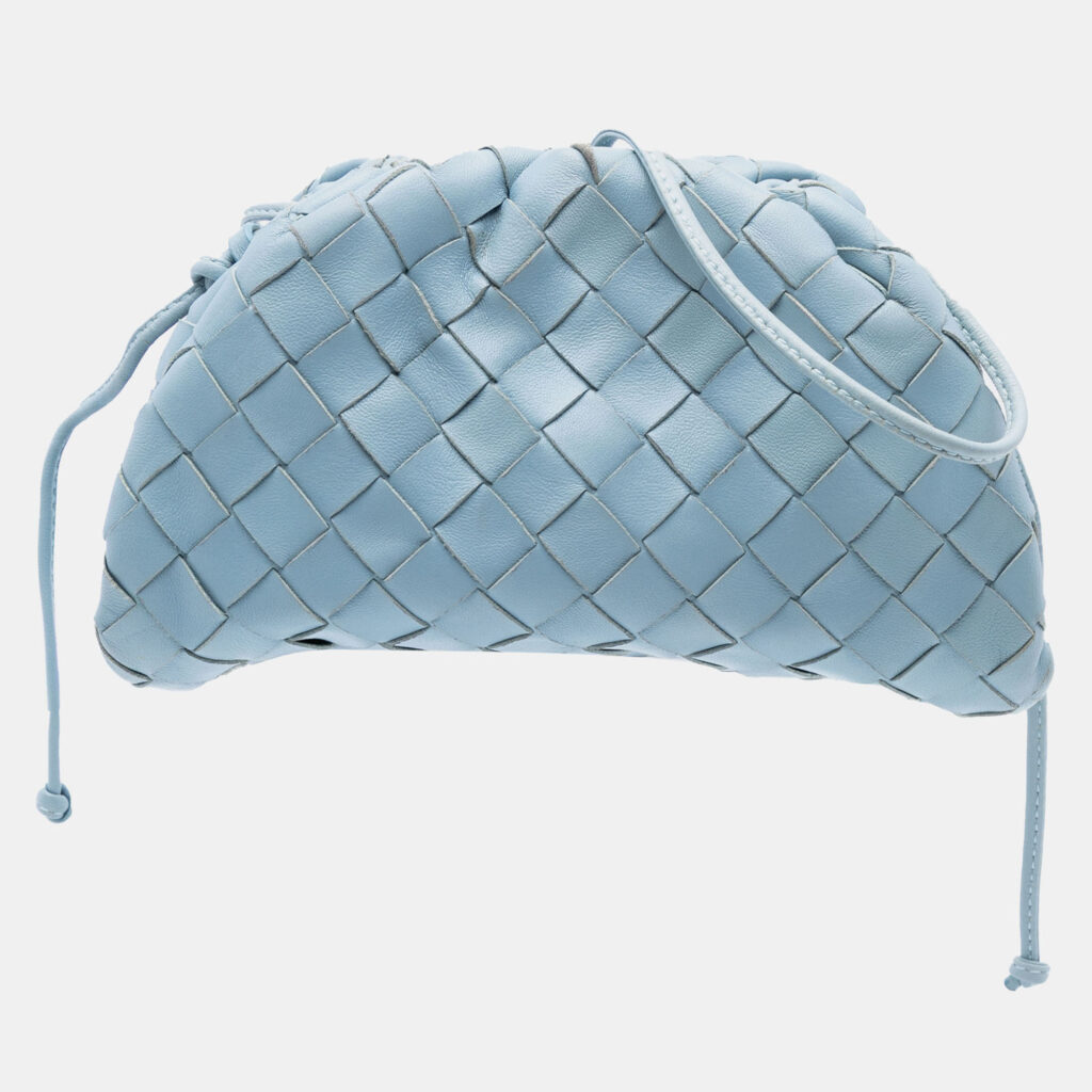Bottega Veneta Blue Nappa Intrecciato The Mini Pouch Crossbody