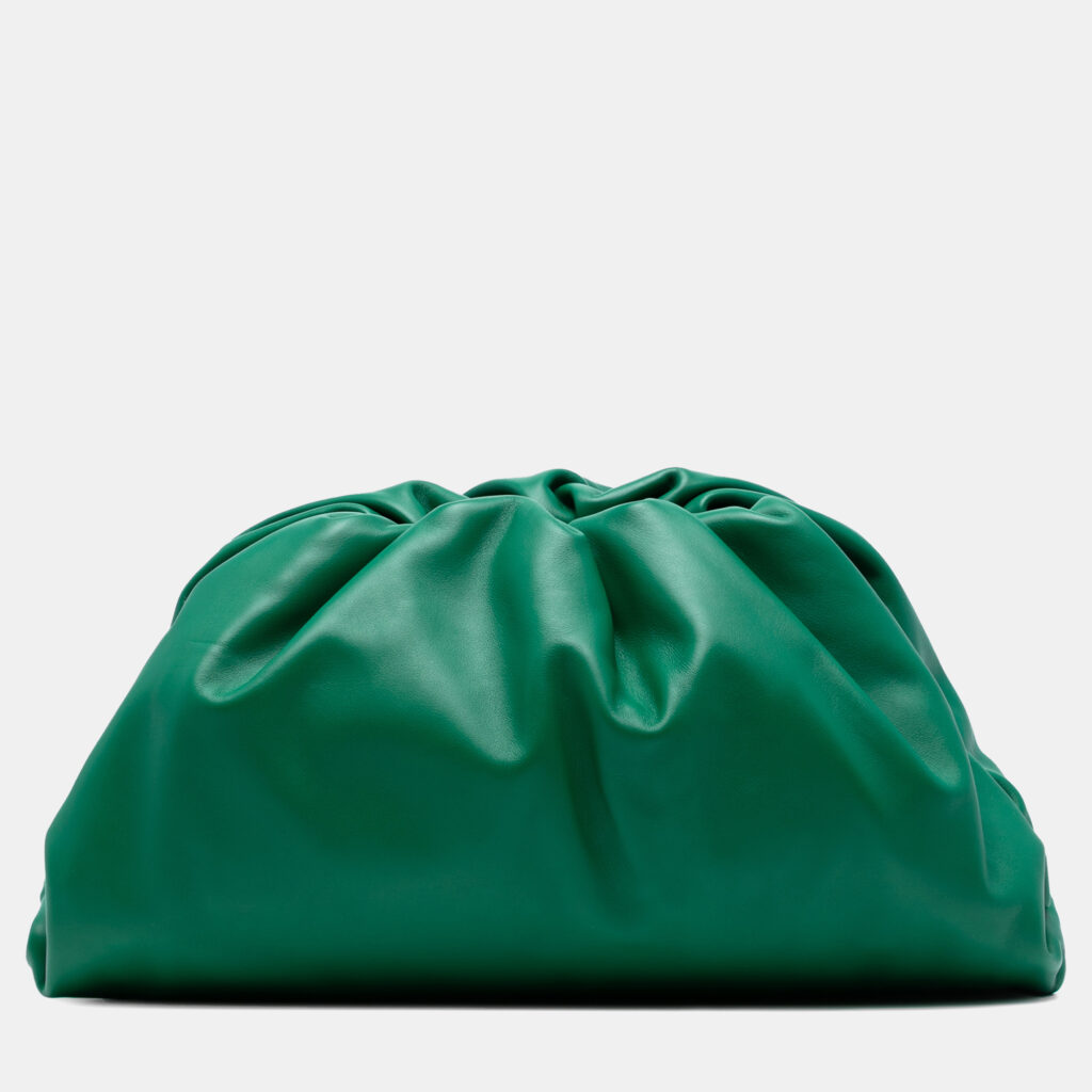 Bottega Veneta Green Lambskin The Pouch