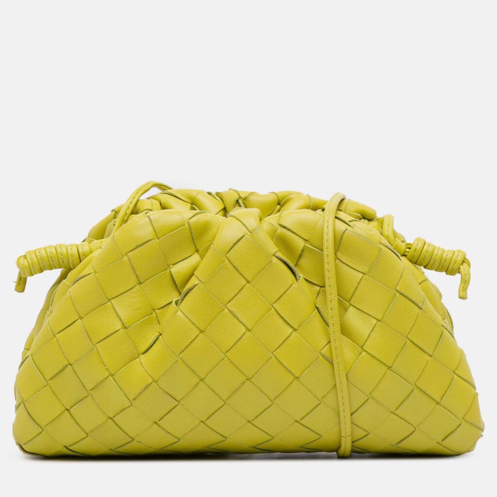 Bottega Veneta Yellow Nappa Intrecciato The Mini Pouch Crossbody Bottega Veneta Yellow Nappa Intrecciato The Mini Pouch Crossbody