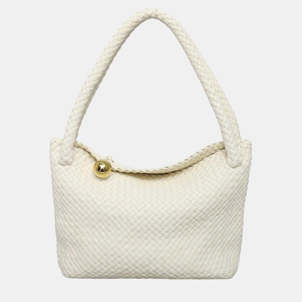 Bottega Veneta White Leather Tosca Intrecciato Bag Bottega Veneta White Leather Tosca Intrecciato Bag
