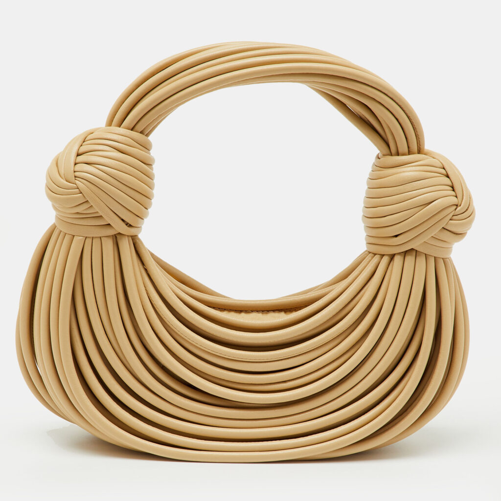Bottega Veneta Beige Leather Tubular Mini Double Knot Hobo Bottega Veneta Beige Leather Tubular Mini Double Knot Hobo