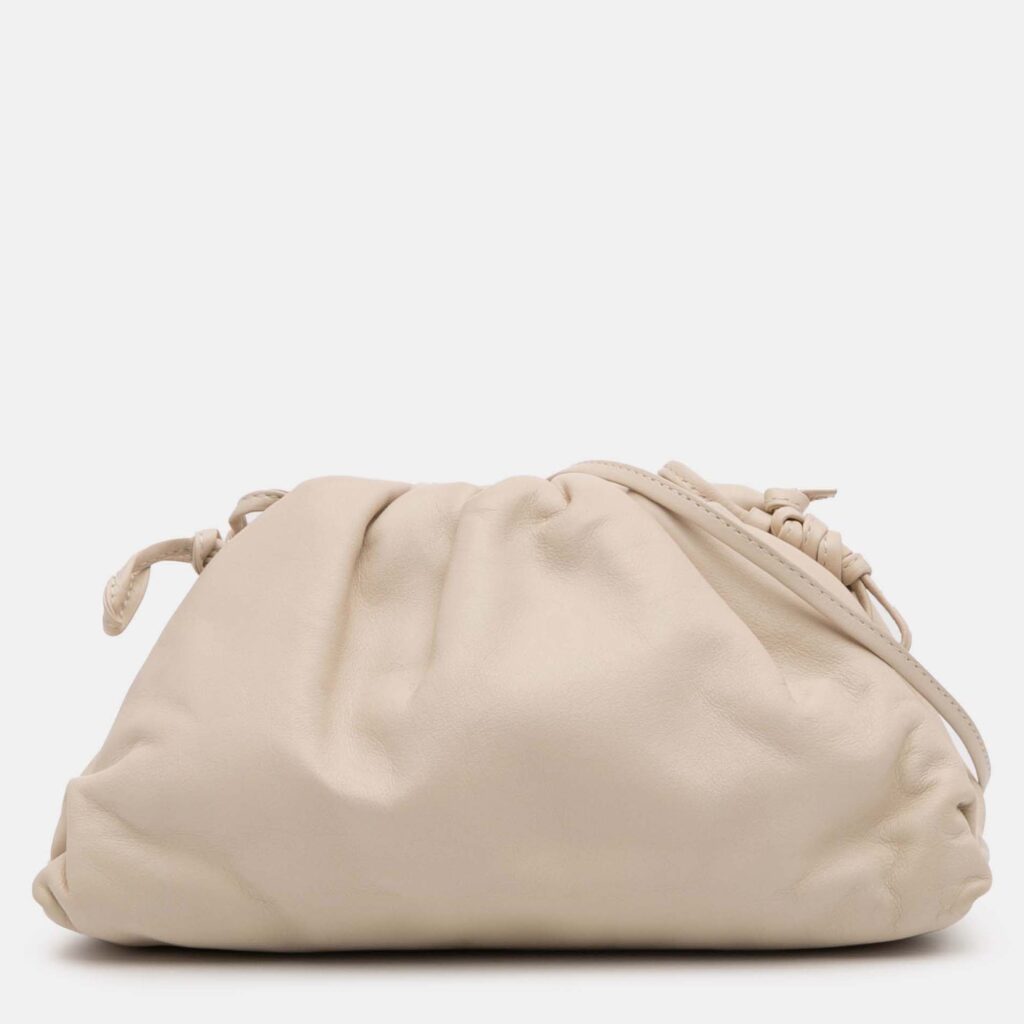 Bottega Veneta White Lambskin The Mini Pouch Crossbody Bottega Veneta White Lambskin The Mini Pouch Crossbody