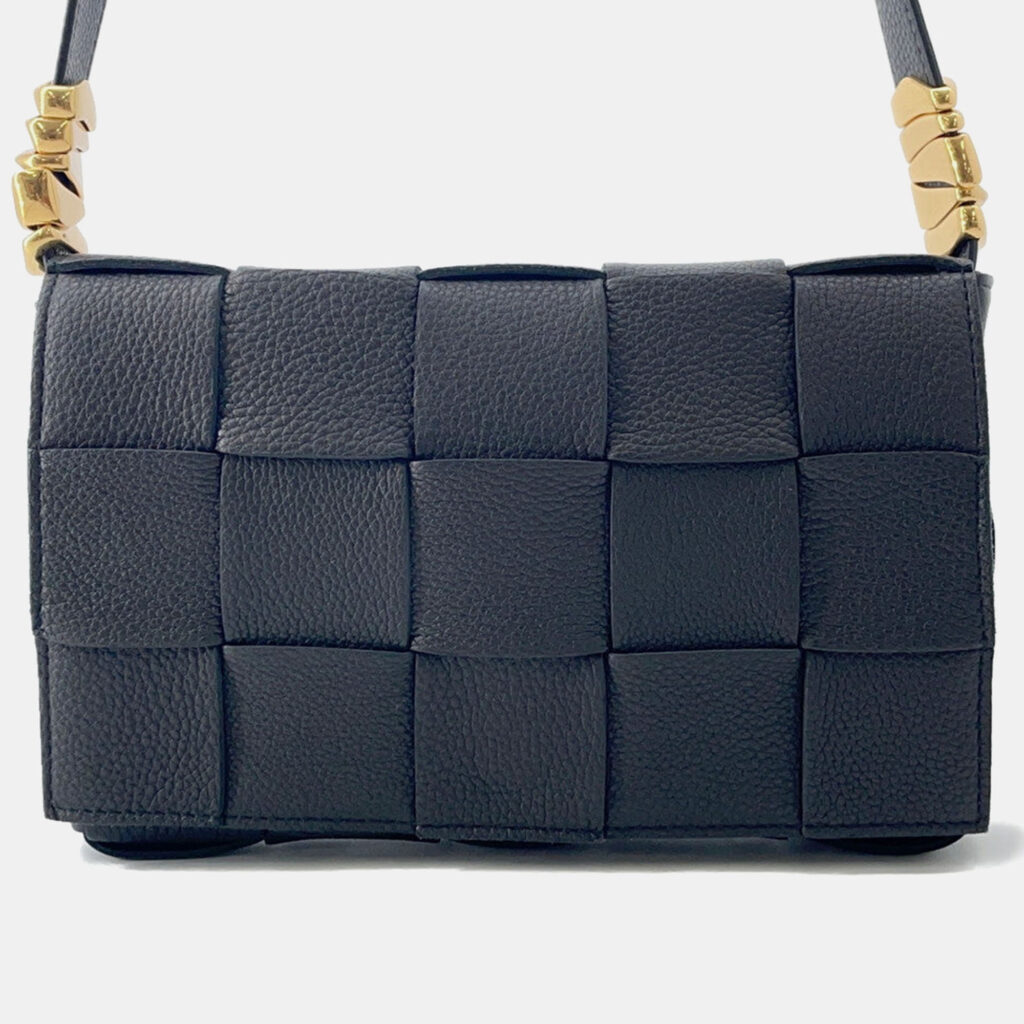 Bottega Veneta Cassette Shoulder Black Leather Size Mini Bottega Veneta Cassette Shoulder Black Leather Size Mini