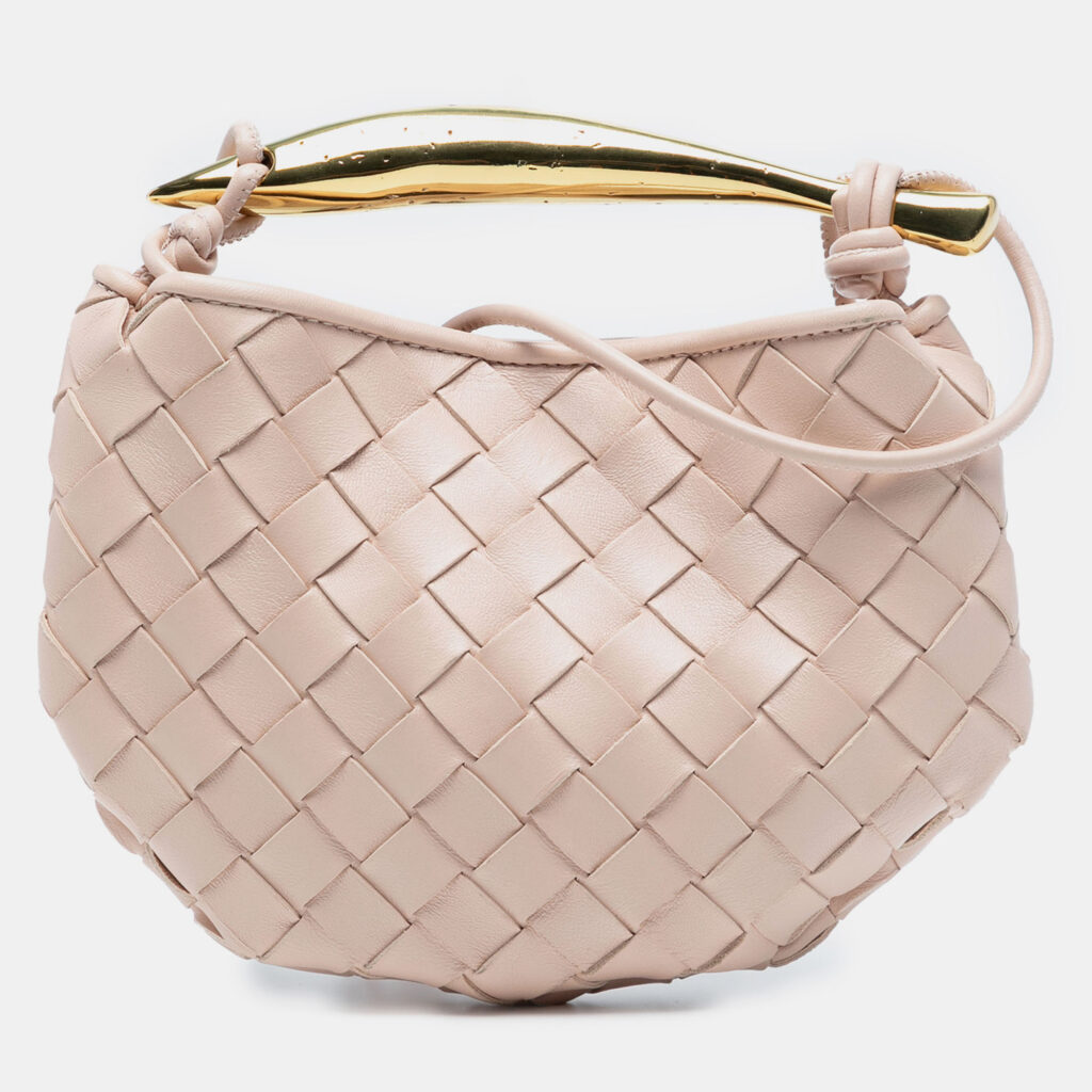 luxury-women-bottega-veneta-used-handbags-p1245875-005.jpg Bottega Veneta Pink Baby Lambskin Intrecciato Sardine