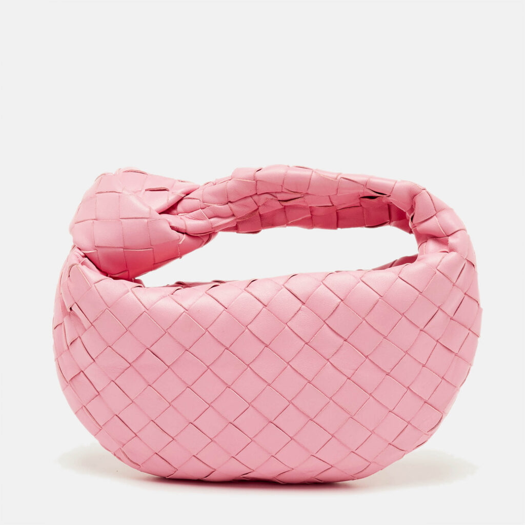 Bottega Veneta Light Pink Intrecciato Leather Mini Knot Jodie Hobo Bottega Veneta Light Pink Intrecciato Leather Mini Knot Jodie Hobo