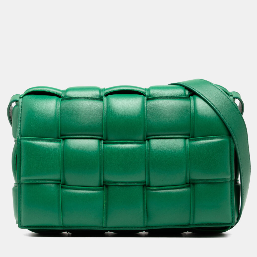 Bottega Veneta Green Nappa Intrecciato Padded Cassette Crossbody