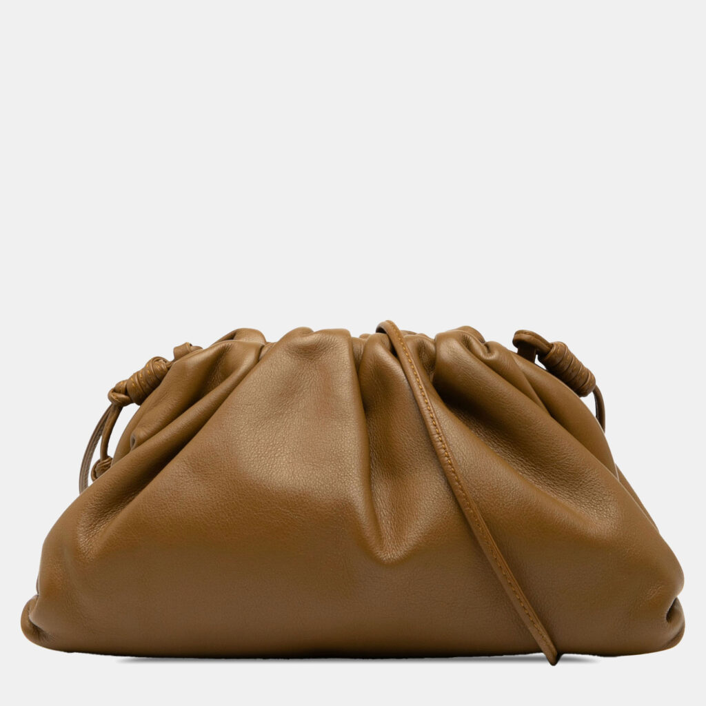 luxury-women-bottega-veneta-used-handbags-p1247600-005.jpg Bottega Veneta Brown Lambskin The Mini Pouch Crossbody