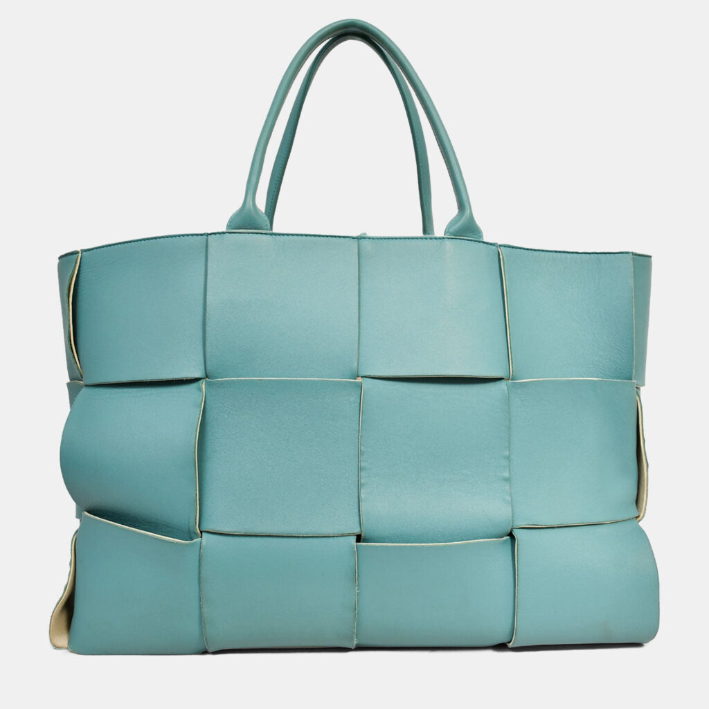 Bottega Veneta Turquoise Maxi Intrecciato Arco Tote Bottega Veneta Turquoise Maxi Intrecciato Arco Tote