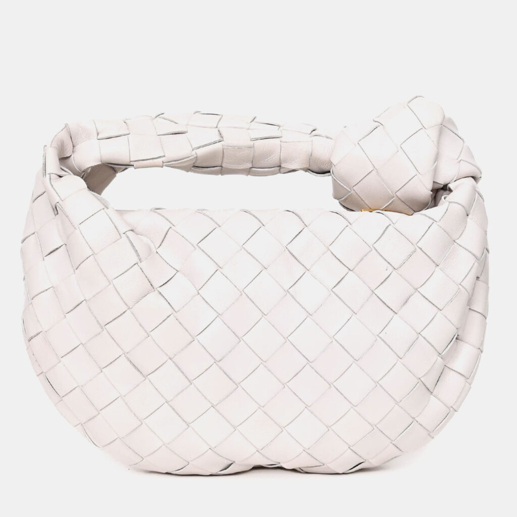 Bottega Veneta White Intrecciato Mini Jodie Bag