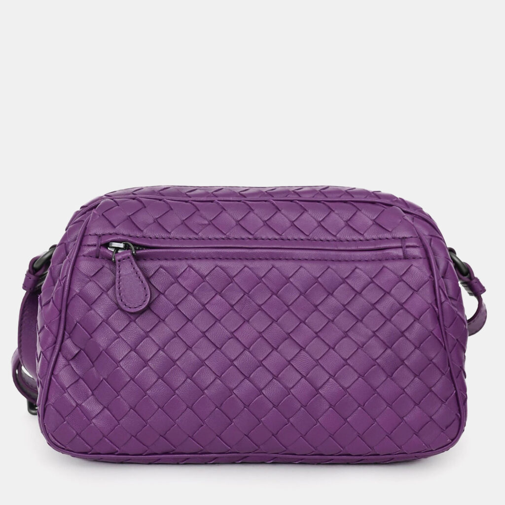 Bottega Veneta Purple Intrecciato Leather Camera Crossbody Bag Bottega Veneta Purple Intrecciato Leather Camera Crossbody Bag