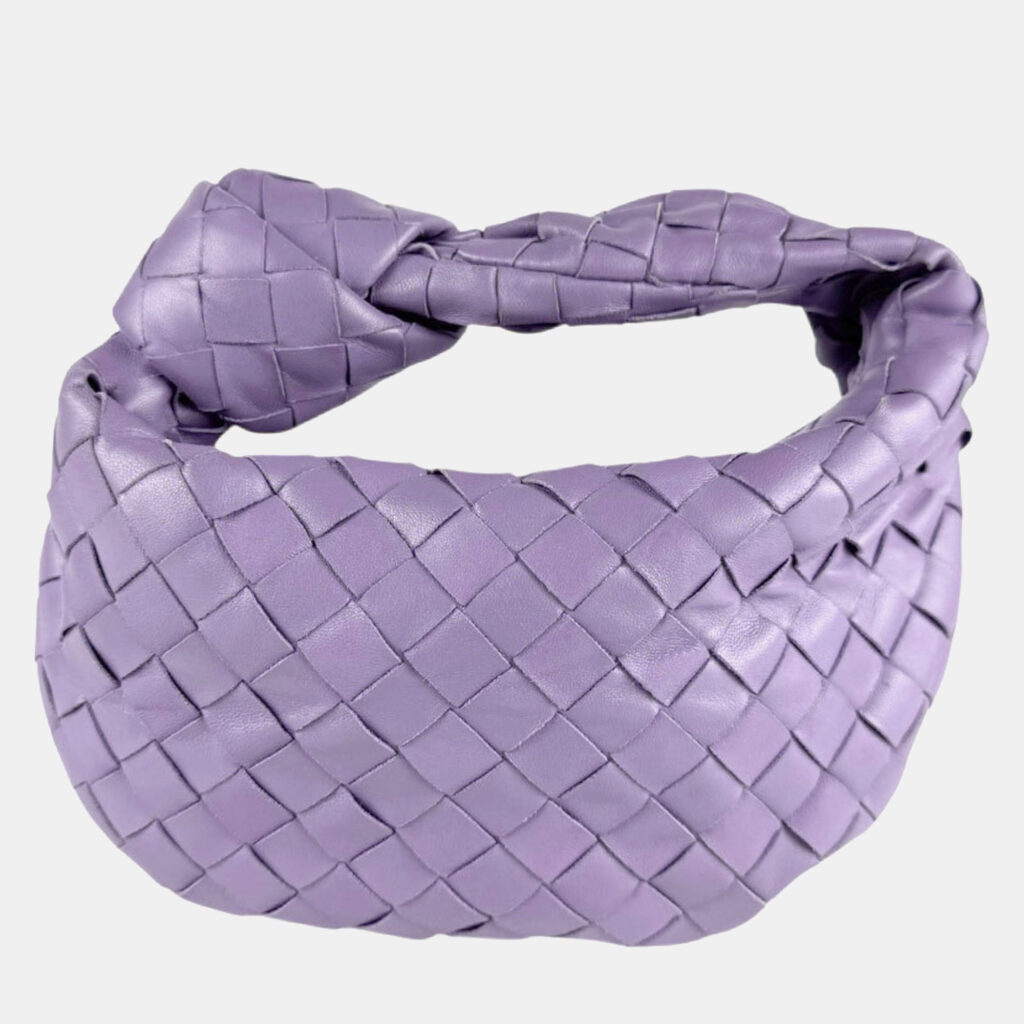 Bottega Veneta Mini Jodie Intrecciato Leather Handbag In Purple Bottega Veneta Mini Jodie Intrecciato Leather Handbag In Purple