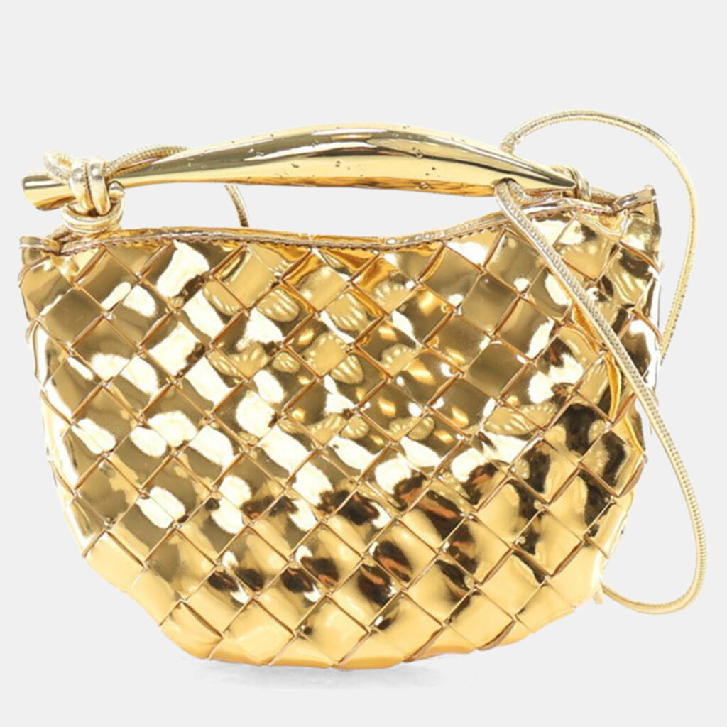Bottega Veneta Mini Gold Leather Sardine