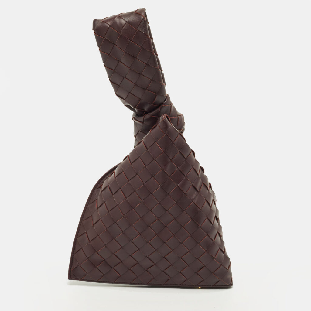 luxury-women-bottega-veneta-used-handbags-p1250561-001-1.jpg Bottega Veneta BV Twist Dark Burgundy Intrecciato Leather Clutch