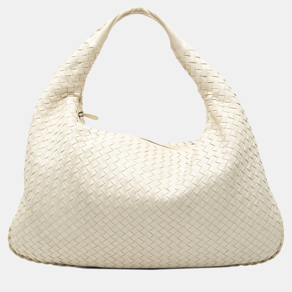 Bottega Veneta White Medium Nappa Intrecciato Veneta Hobo Bottega Veneta White Medium Nappa Intrecciato Veneta Hobo