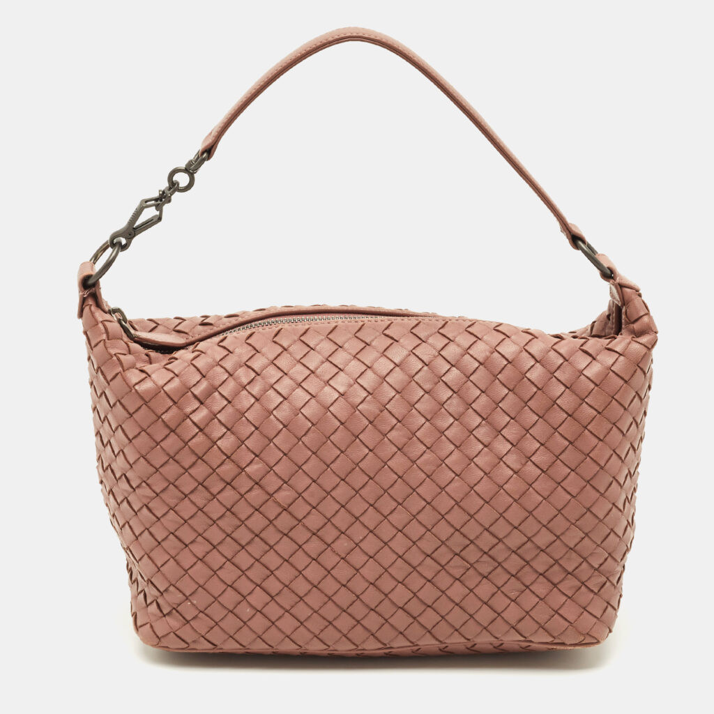 Bottega Veneta Old Rose Intrecciato Leather Shoulder Bag Bottega Veneta Old Rose Intrecciato Leather Shoulder Bag