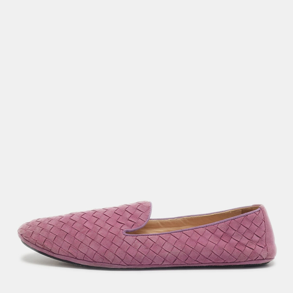 Bottega Veneta Light Purple Intrecciato Suede Smoking Slippers Size 40 Bottega Veneta Light Purple Intrecciato Suede Smoking Slippers Size 40