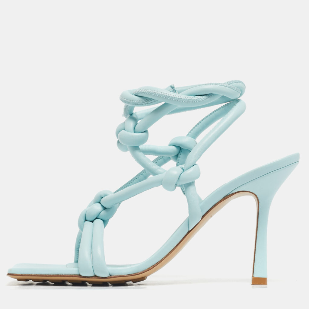 Bottega Veneta Blue Leather Ankle Strap Sandals Size 39 Bottega Veneta Blue Leather Ankle Strap Sandals Size 39