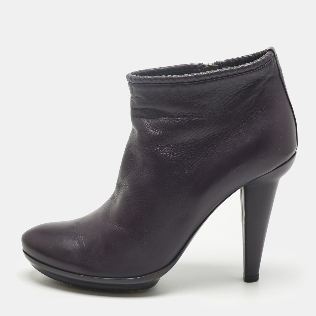 Bottega Veneta Purple Leather Ankle Length Boots Size 39.5 Bottega Veneta Purple Leather Ankle Length Boots Size 39.5