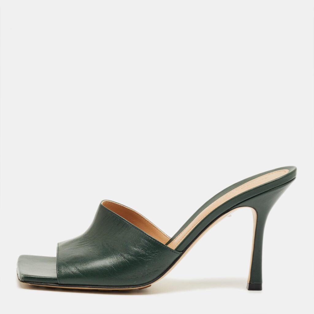 Bottega Veneta Green Stretch Slide Sandals Size 40 Bottega Veneta Green Stretch Slide Sandals Size 40