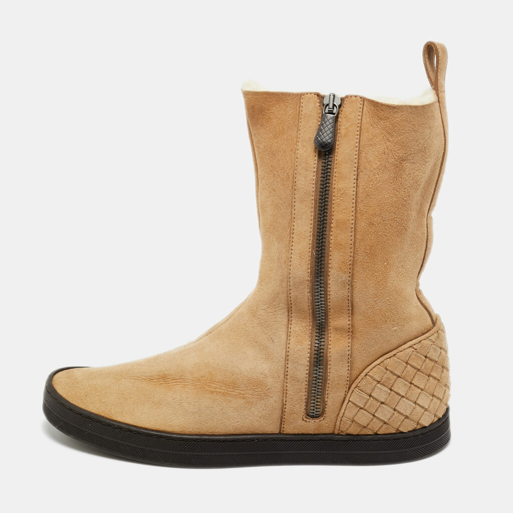 Bottega Veneta Brown Suede Ankle Length Boots Size 37