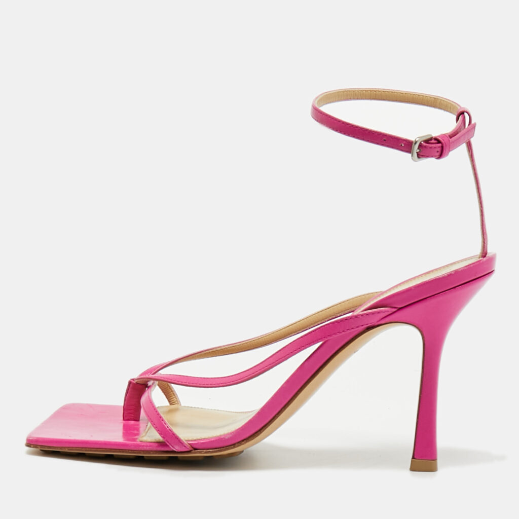 Bottega Veneta Pink Leather Stretch Ankle Strap Sandals Size 39 Bottega Veneta Pink Leather Stretch Ankle Strap Sandals Size 39