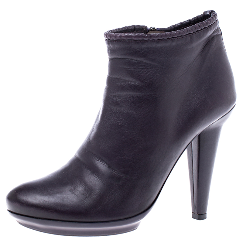 Bottega Veneta Purple Leather Ankle Boots Size 38 Bottega Veneta Purple Leather Ankle Boots Size 38