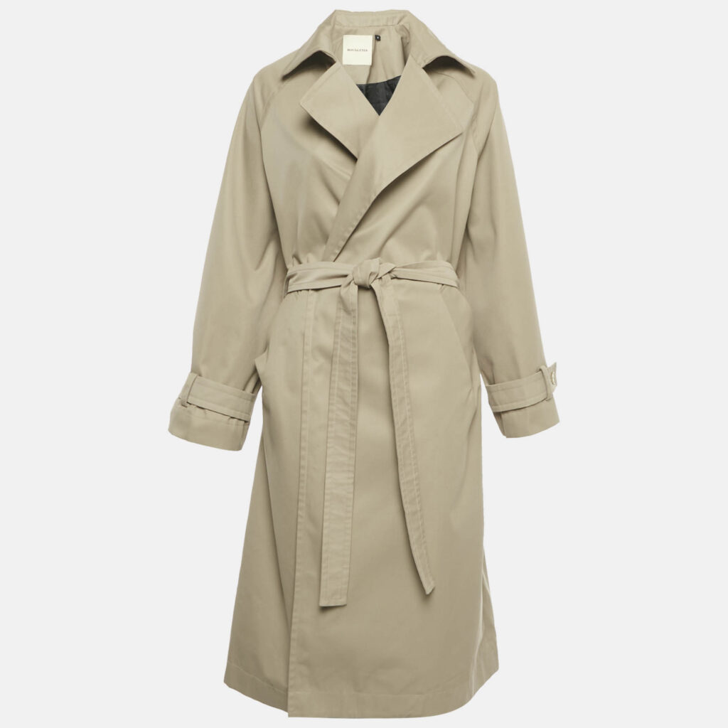 Bouguessa Beige Cotton Belted Kai Trench Coat S Bouguessa Beige Cotton Belted Kai Trench Coat S