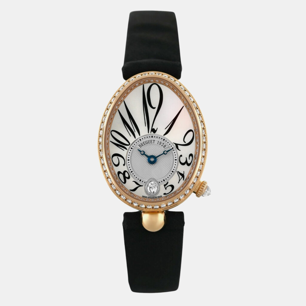 luxury-women-breguet-used-watches-p1234729-012-1.jpeg Breguet Reine De Naples 8918br/58/964 Automatic White Diamonds 18k Rose Gold Women's Wristwatch 29 mm