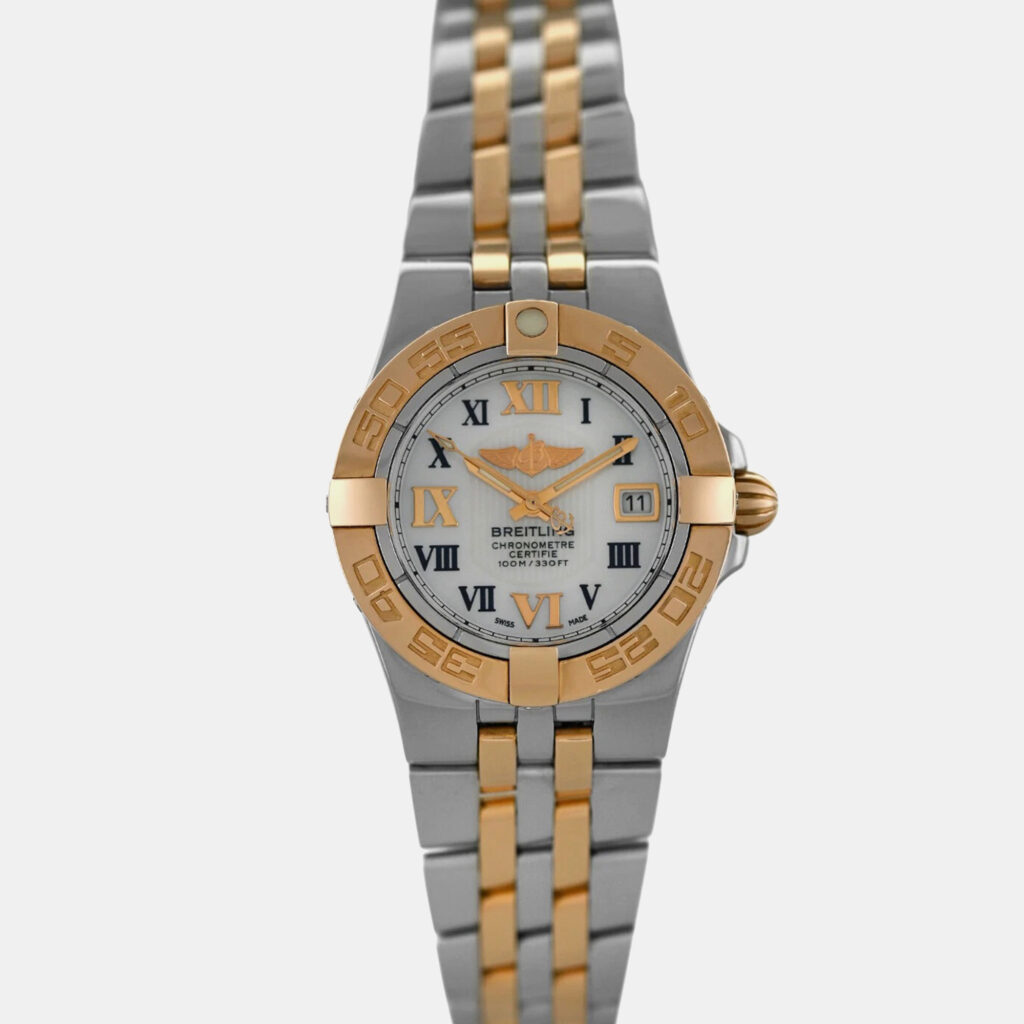 Breitling Galactic 30 C71340 Quartz White Yellow Gold Stainless Steel Women's Wristwatch 30 mm Breitling Galactic 30 C71340 Quartz White Yellow Gold Stainless Steel Women's Wristwatch 30 mm