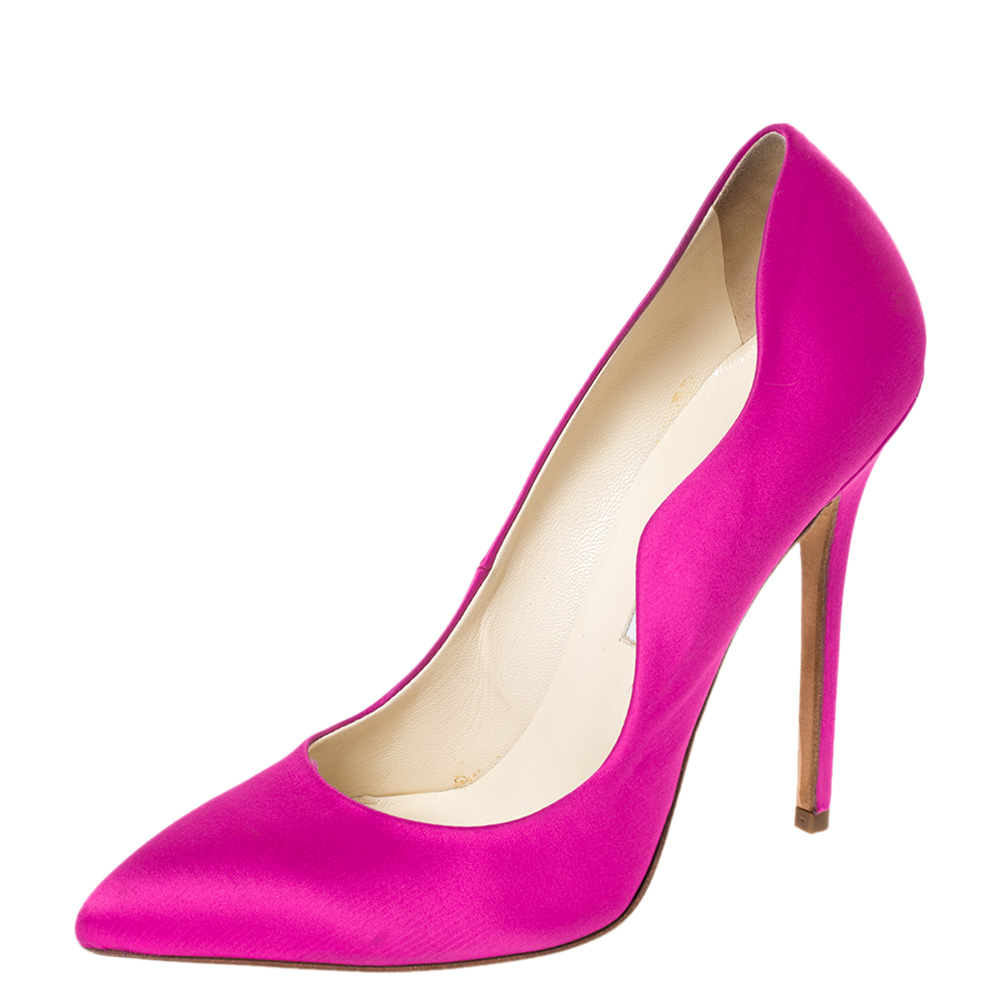 Brian Atwood Fuchsia Satin Besame Pumps Size 37 Brian Atwood Fuchsia Satin Besame Pumps Size 37