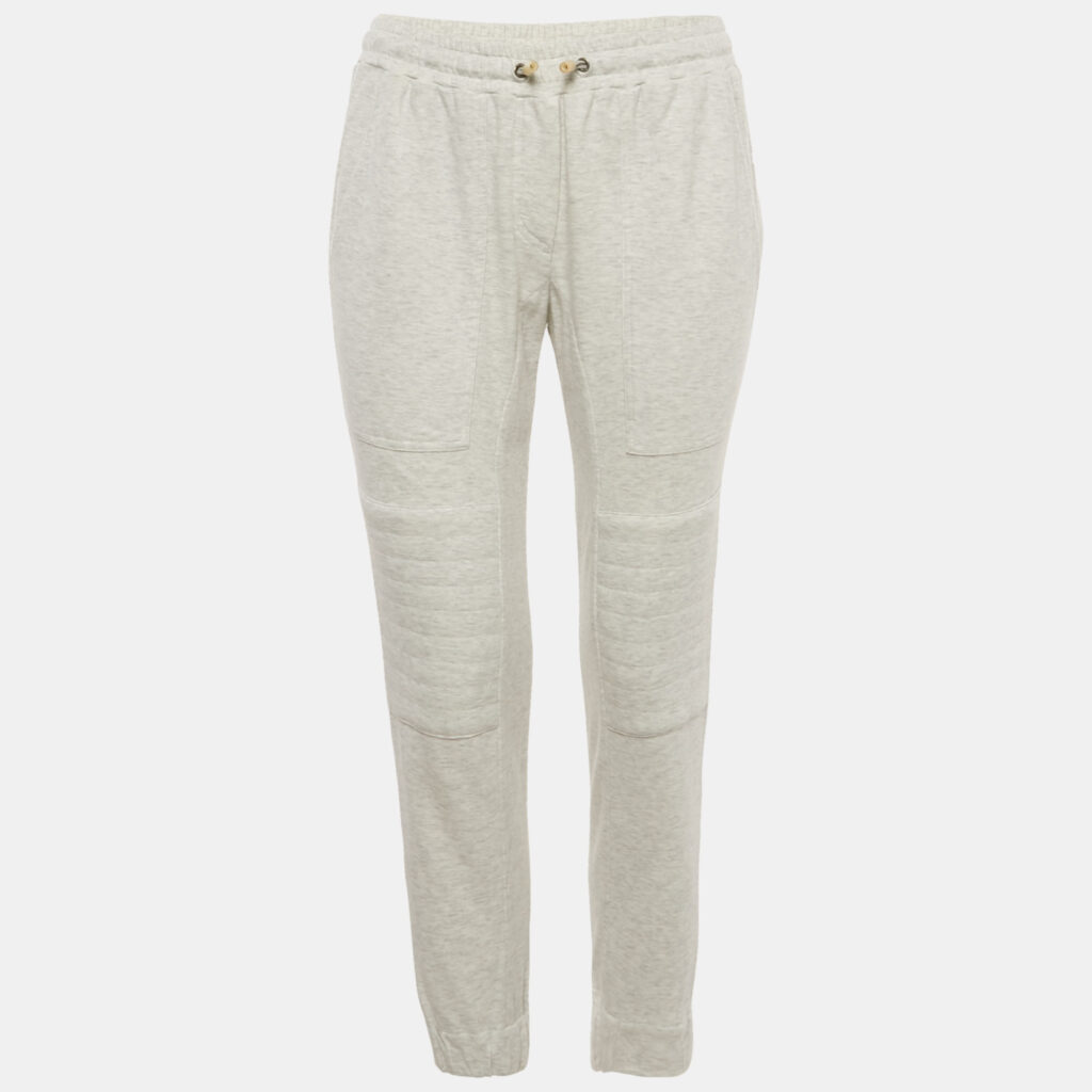 Brunello Cucinelli Grey Melange Cotton Jersey Drawstring Sweatpants XS Brunello Cucinelli Grey Melange Cotton Jersey Drawstring Sweatpants XS