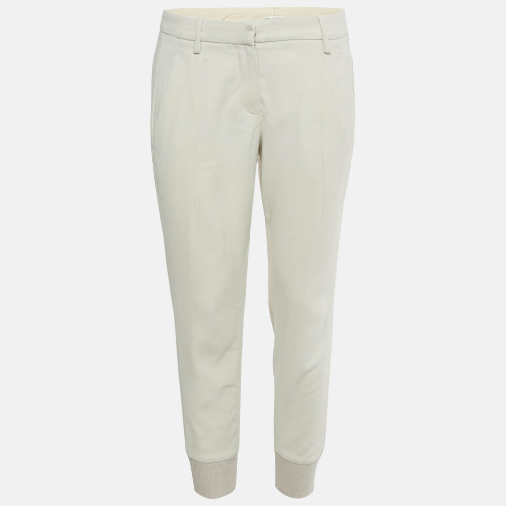 Brunello Cucinelli Beige Wool Blend Jogger Pants S Brunello Cucinelli Beige Wool Blend Jogger Pants S