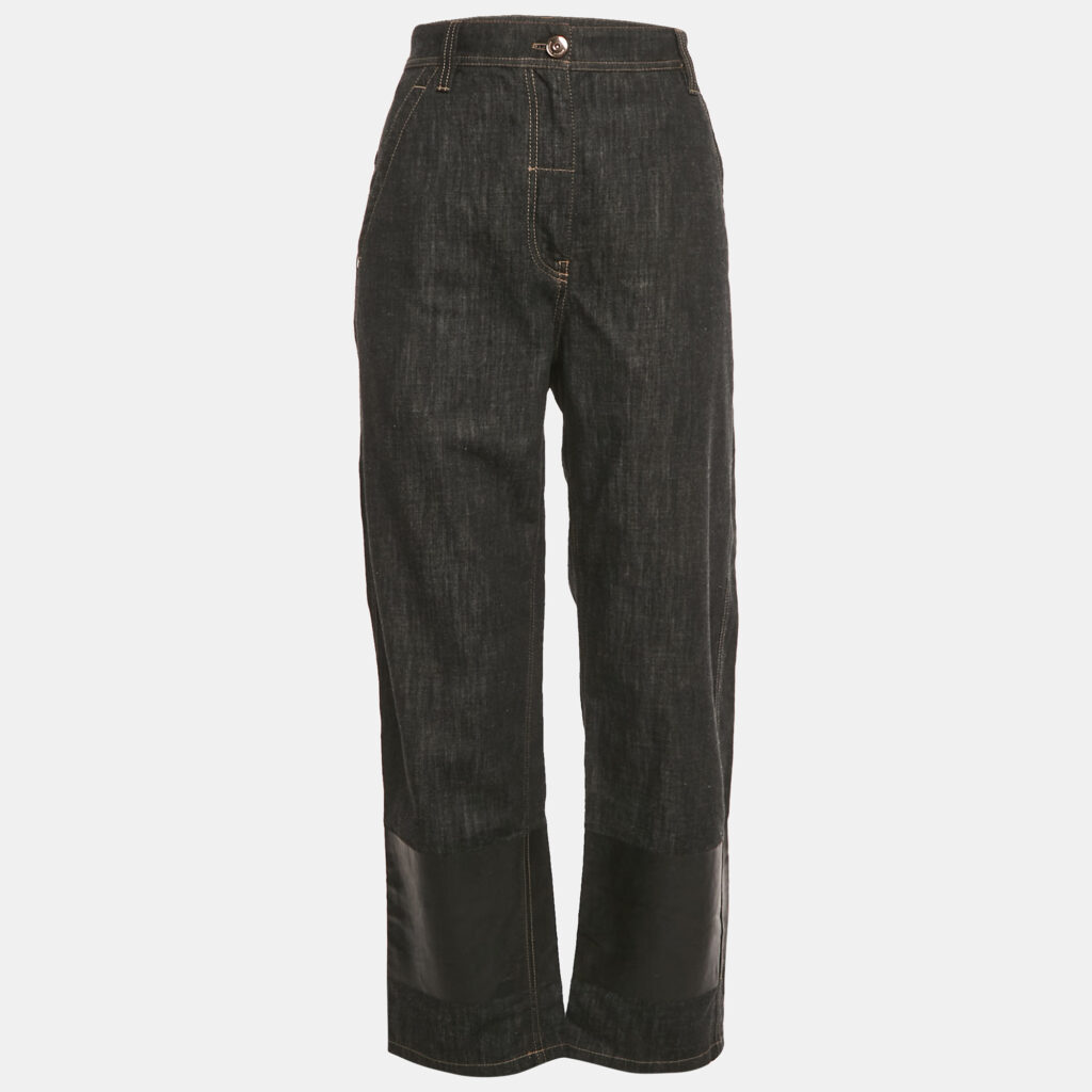 Brunello Cucinelli Black Denim Straight Leg Jeans M/Waist 32"
