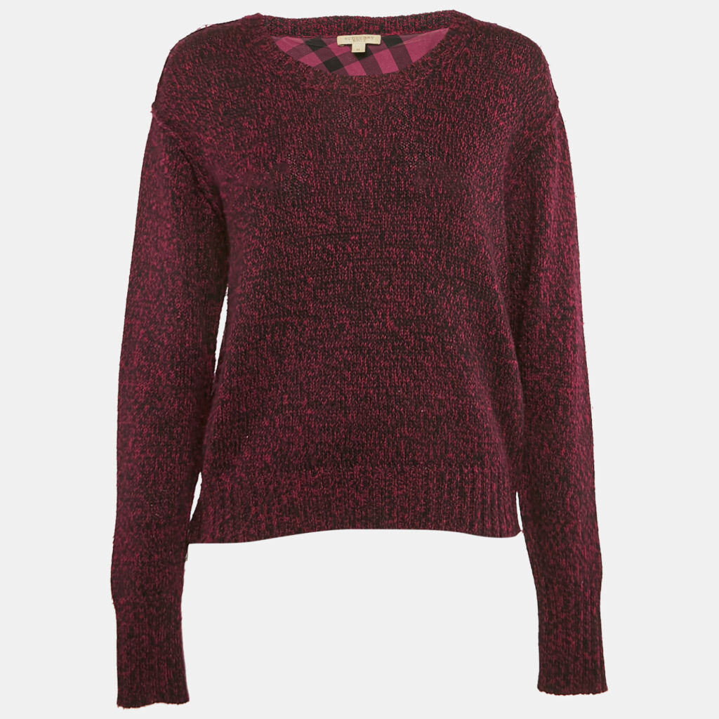 Burberry Brit Purple Cotton and Wool Knit Full Sleeve Sweater M Burberry Brit Purple Cotton and Wool Knit Full Sleeve Sweater M