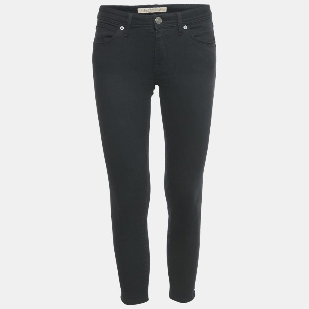 Burberry Brit Black Denim Skinny Cropped Jeans S Waist 27"