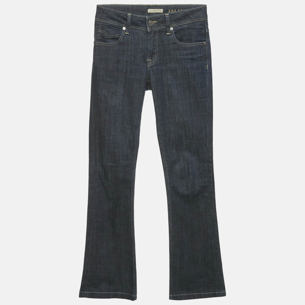 Burberry Brit Navy Blue Denim Boot Leg Jeans S Waist 25"