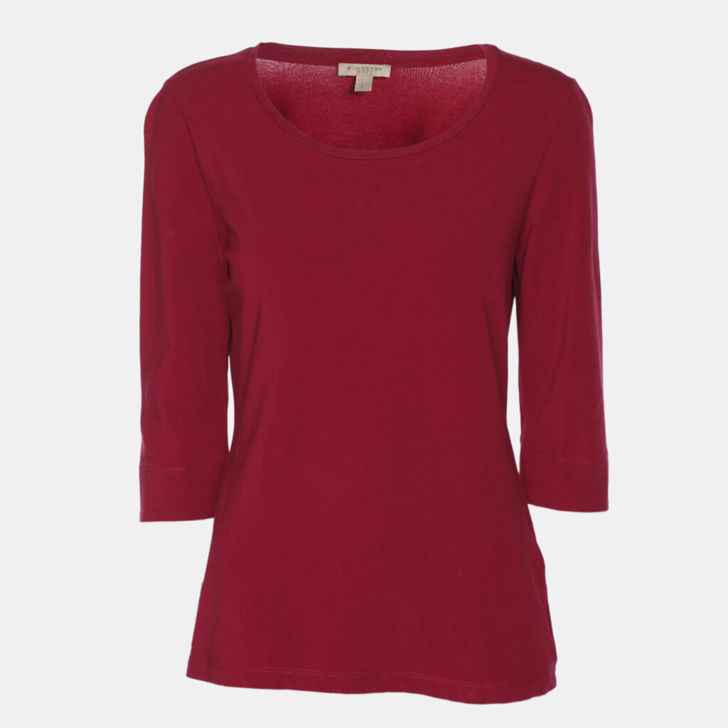 Burberry Brit Magenta Jersey Long Sleeve Top S
