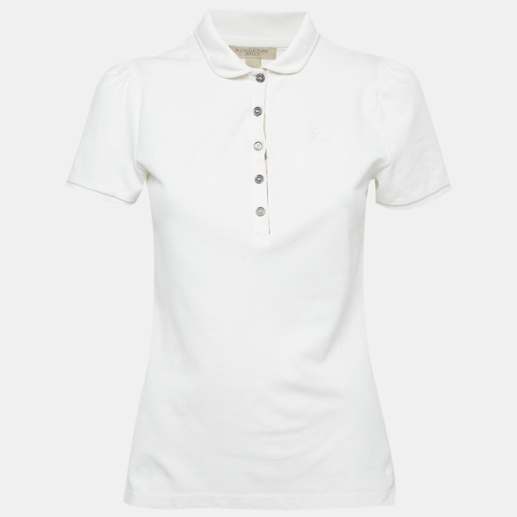 Burberry Brit White Cotton Pique Polo T-Shirt M