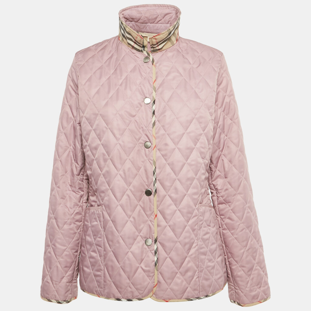 Burberry Brit Mauve Synthetic Quilted Jacket L
