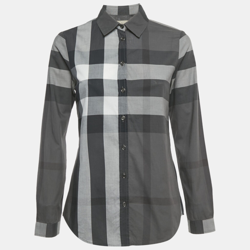 Burberry Brit Black/Grey Checkered Print Cotton Shirt XS Burberry Brit Black/Grey Checkered Print Cotton Shirt XS